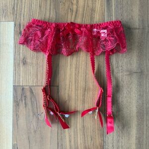 Agent Provocateur Red Lace Garter Belt